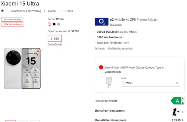 Xiaomi 15 Ultra Handytarif