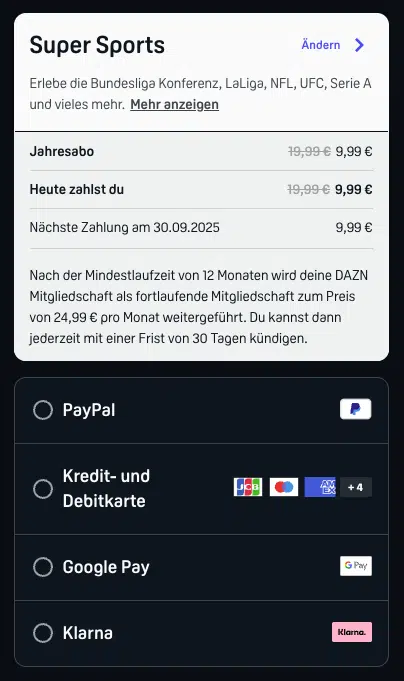 DAZN Preis