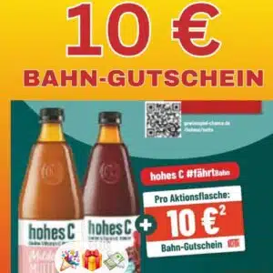 10€ Deutsche Bahn Gutschein auf hohes C-Flaschen
