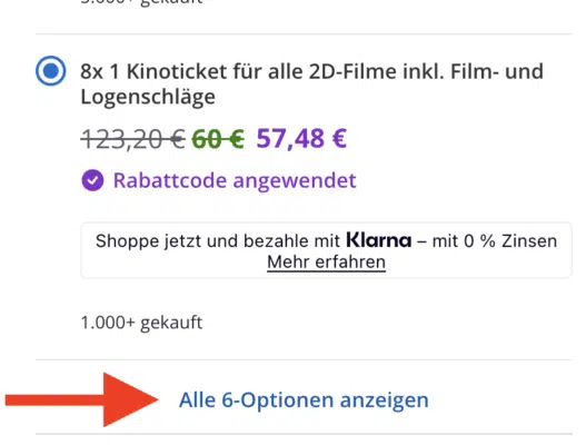Groupon Kino-Tickets