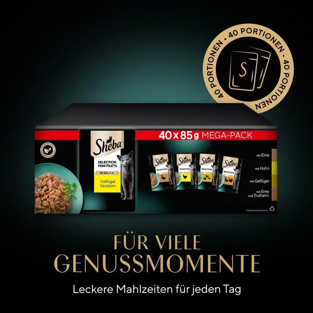 Thumbnail 🐈 Sheba Katzennassfutter Selection in Sauce Geflügel Vorratspack 40x85g für 14,84€ (statt 19€)