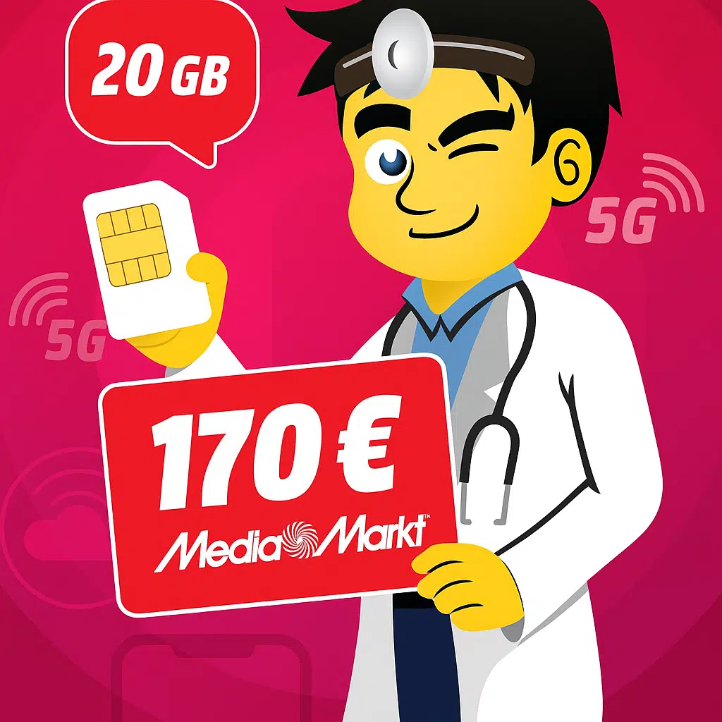 Thumbnail KRASS! 😱 Telekom 20GB Allnet-Flat für 9,99€/Monat + 170€ MediaMarkt-Coupon + 50€ Wechselbonus + 50GB Datenpolster (Freenet Telekom)