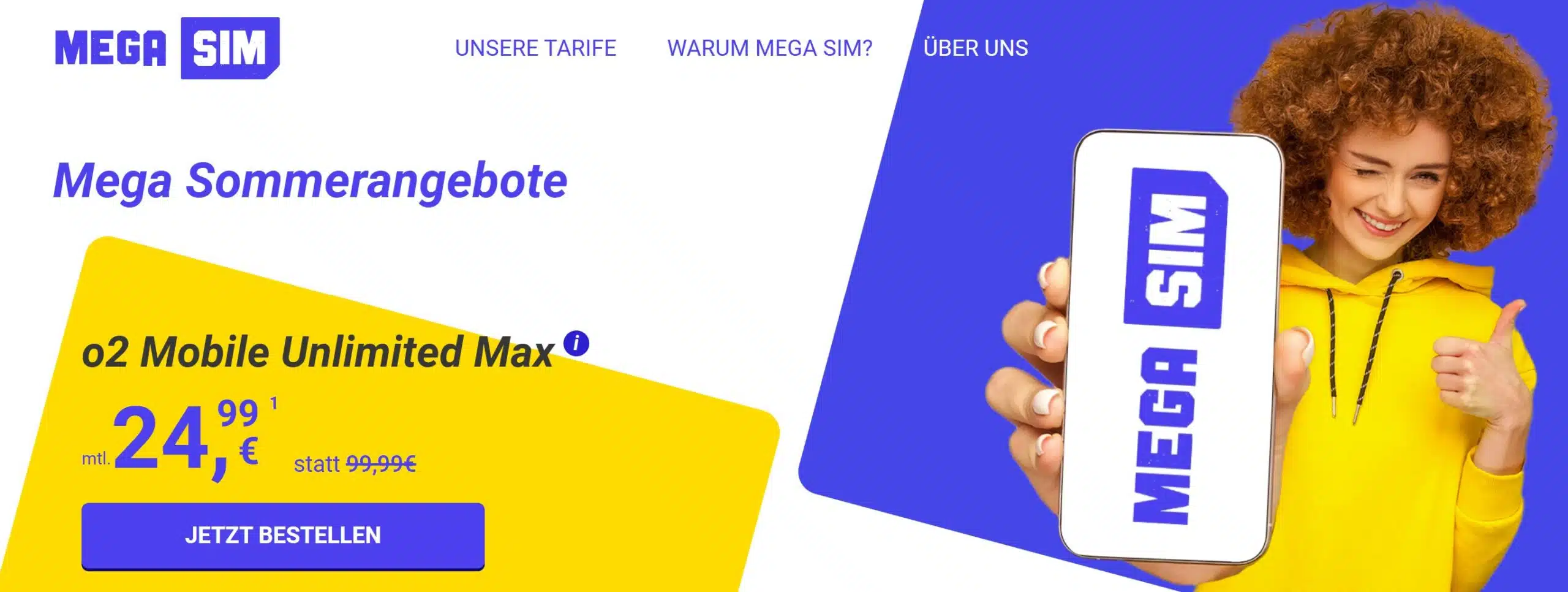 MegaSIM o2 Mobile Unlimited Max Banner