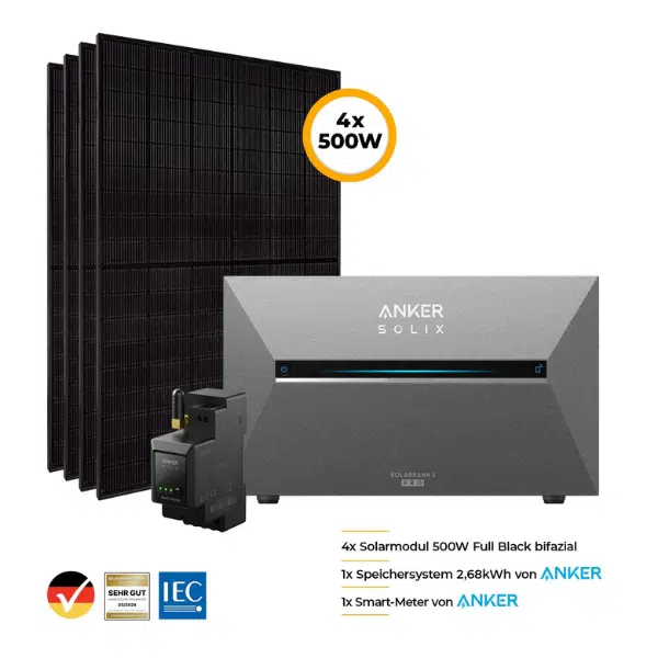 Thumbnail Balkonkraftwerk 2000W mit Anker SOLIX Solarbank 3 Pro – Speicher &amp; 4×500W für 1448€ inkl. Versand (statt 2200€)