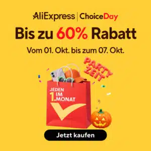 Thumbnail AliExpress Choice Day Sale mit bis zu 60% Rabatt + (fast immer) gratis Versand