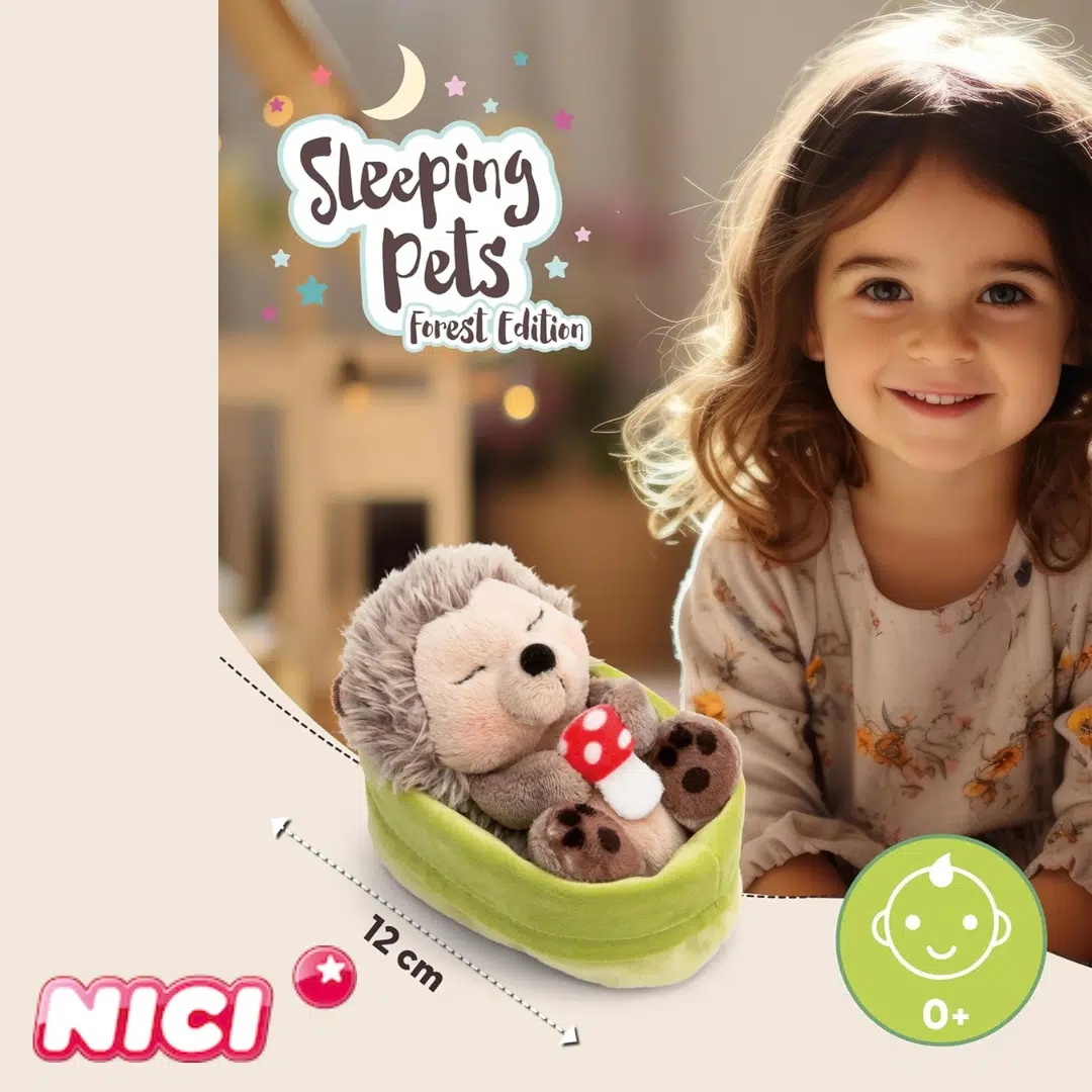 Thumbnail 🦔 NICI Kuscheltier Sleeping Igel mit Fliegenpilz 12 cm für 12,15€ (statt 16€)