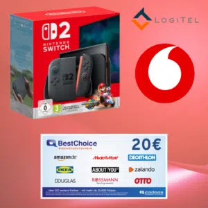 Thumbnail ⭐️ Nintendo Switch 2 + 25GB 5G/LTE Vodafone Allnet für 29,99€/Monat + 100€ Wechselbonus + GRATIS: 20€ BestChoice Gutschein + 0€ Anschlussgebühr (Vodafone Smart Entry Spezial)