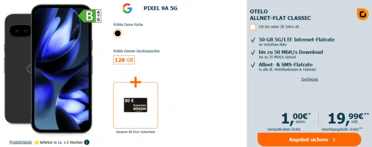 Google Pixel 9A 5G Handytarif