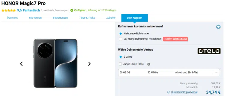 Honor Magic7 Pro Handytarif