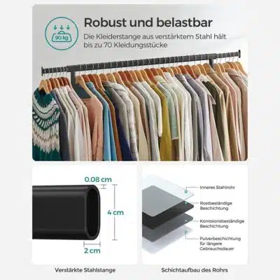 SONGMICS Kleiderständer auf Rollen