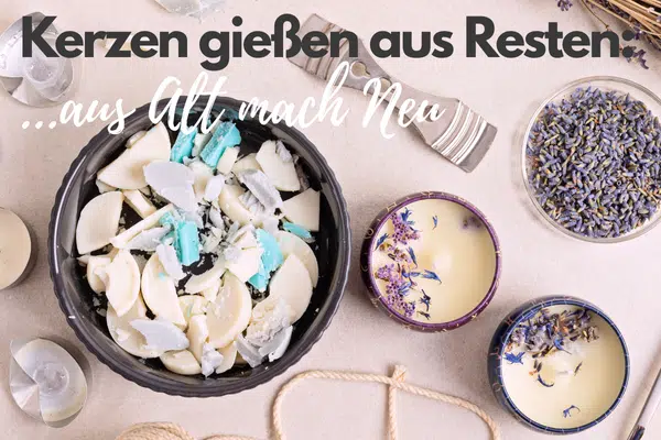 Wachsreste und selbst gemachte Kerzen