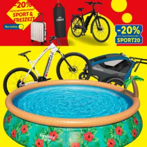 Thumbnail Lidl: jetzt bei vielen Sport & Freizeit Deals sparen ➡️ Pool für 50€, Großzelt für 64€ oder Mini-Tischtennisplatte für 48€