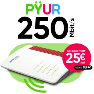 Thumbnail 🤑 200€ Bonus für PŸUR 250Mbit/s Leitung 😎 für dauerhafte 25€ mtl.