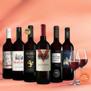 Thumbnail Vinos Tinto Paket mit 6 Flaschen Rotwein inkl. 2 Gläser von Schott Zwiesel für 25,99€