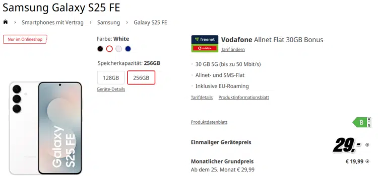 Samsung Galaxy S25 FE Handytarif
