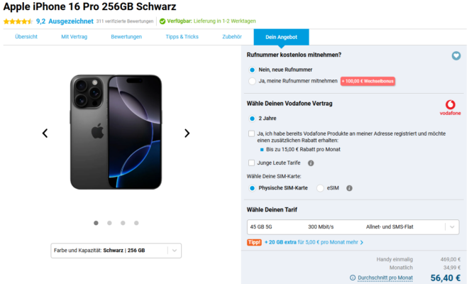 iPhone 16 Pro Tarif