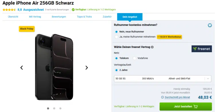 Apple iPhone Air Handytarif