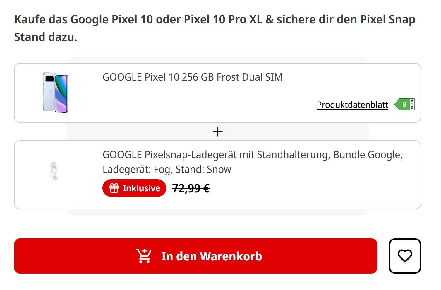Google Pixel 10 + Pixelsnap Ladegerät