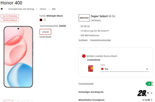 Honor 400 Handytarif