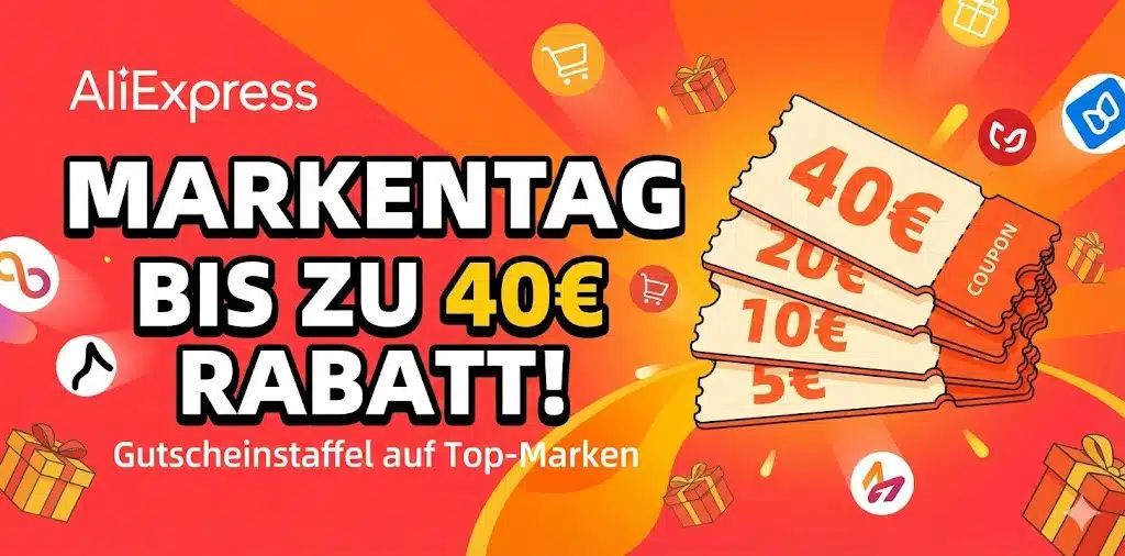 Bis zu 40€ Rabatt beim AliExpress Markentag
