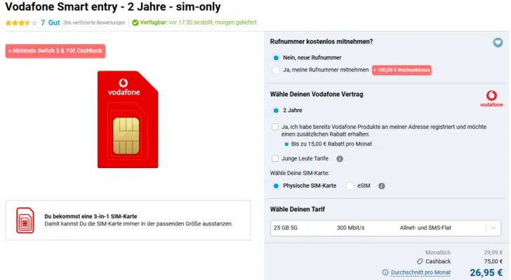 Nintendo Switch 2 Mario Kart Handytarif