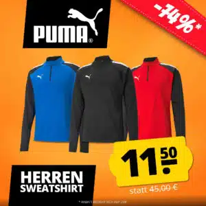 Thumbnail PUMA teamLIGA 1/4 Zip Herren Sweatshirt für 11,50€ bei SportSpar