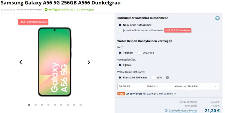 Samsung Galaxy A56 Handytarif