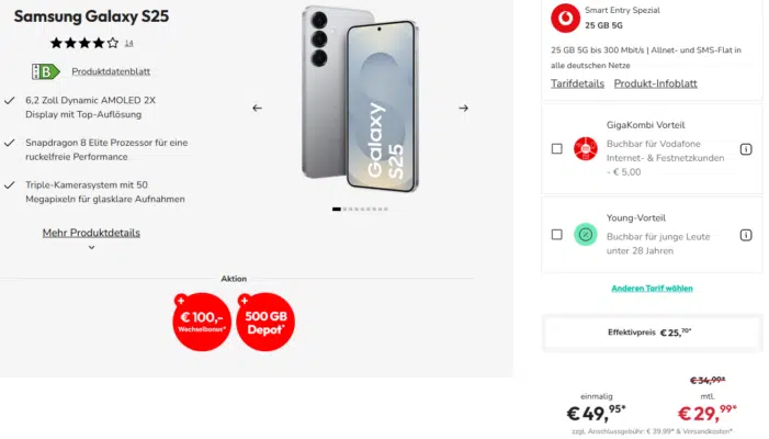 Samsung Galaxy S25 Handytarif