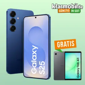Thumbnail Krass 💥 Tarif eff. gratis und 170€ Ersparnis 🤑 Samsung Galaxy S25 für 99,99€ + 50 GB LTE Allnet für 19,99€/Monat + gratis Galaxy Tablet + 0€ AG (klarmobil Vodafone Allnet Flat)