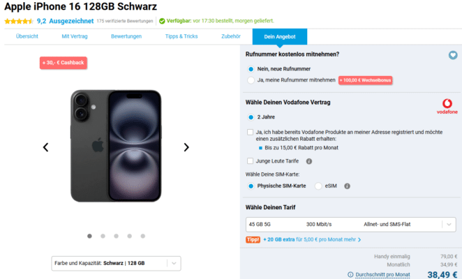 Apple iPhone 16 Handytarif