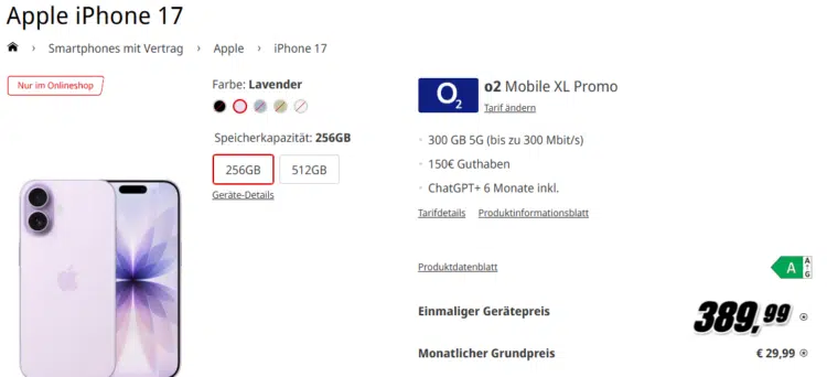 Apple iPhone 17 Handytarif