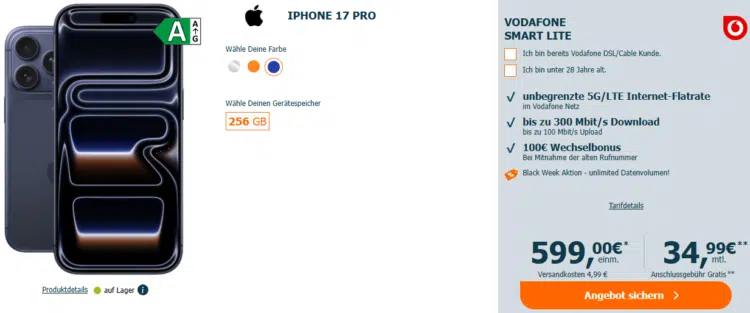 Apple iPhone 17 Pro Handytarif