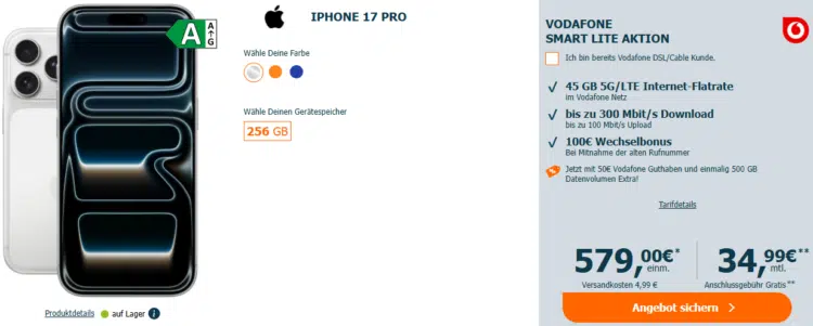 Apple iPhone 17 Pro Handytarif