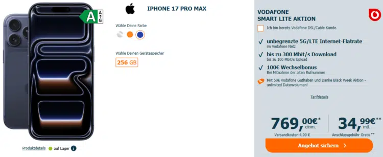 Apple iPhone 17 Pro Max Handytarif