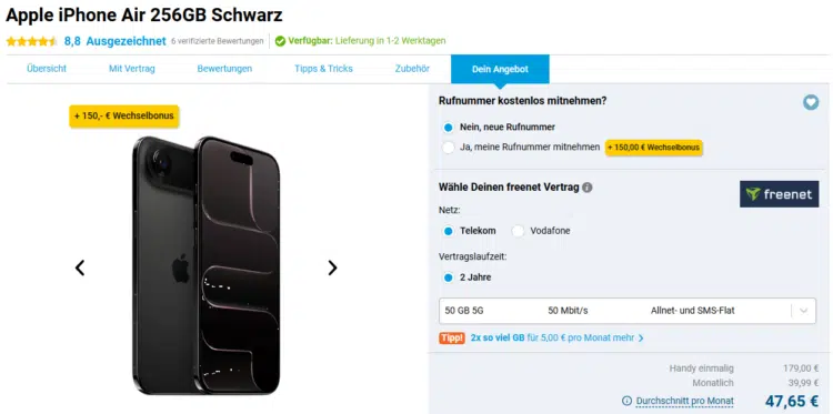 Apple iPhone Air Handytarif