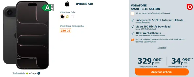 Apple iPhone Air Vodafone Smart Lite