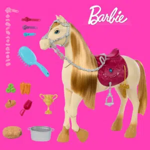 Thumbnail 🐴 Barbie Spielzeugpferd mit Geräuschen, Musik und Zubehör für 22,99€ (statt 32€)