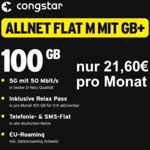Congstar Black Friday Allnet Flat