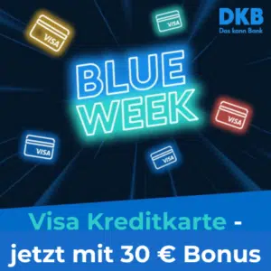 Thumbnail DKB Visa Kreditkarte: 30€ Bonus sichern – Blue Week Deal
