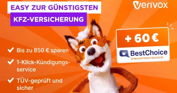 Verivox Kfz: 60€ Bonus