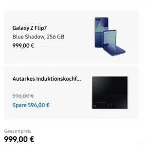 Samsung Galaxy Z Flip7 mit Induktionskochfeld für 999€