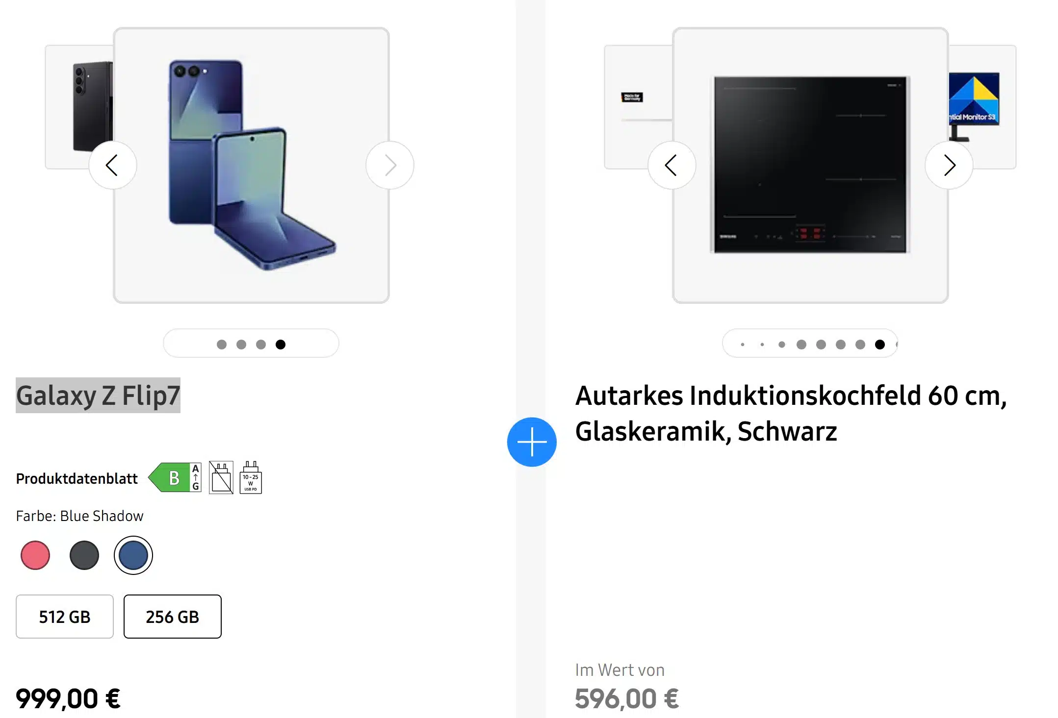 Samsung Galaxy Z Flip7 + autarkes Induktionskochfeld