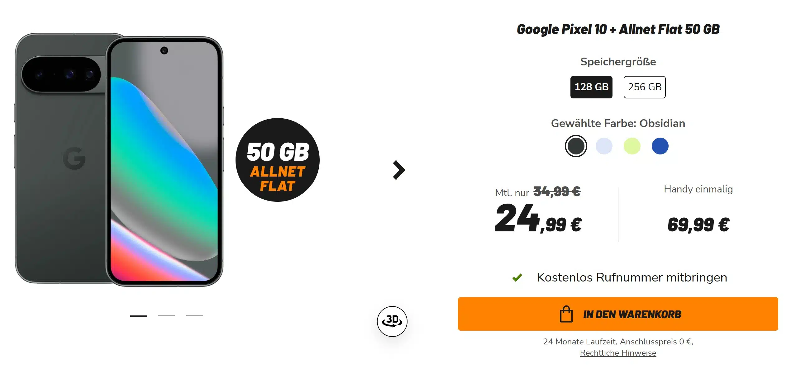 klarmobil mit Google Pixel 10 und 50GB Allnet für 24,99€ im Monat