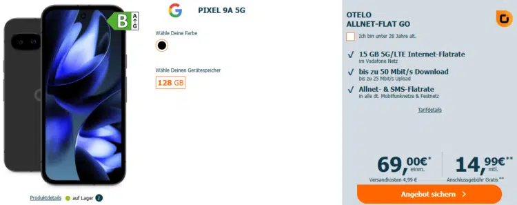 Google Pixel 9a Handytarif