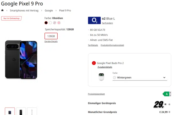 Google Pixel 9 Pro Handytarif