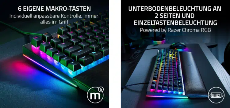 Mechanische Gaming-Tastatur Razer BlackWidow V4 (Green Switch)