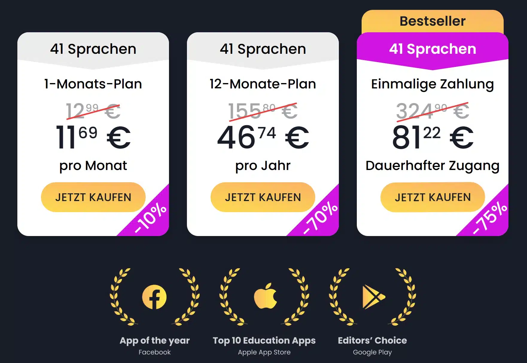 Black Friday-Angebote von Mondly mit Preisen