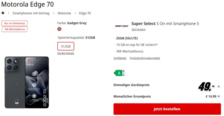 Motorola Edge 70 Handytarif