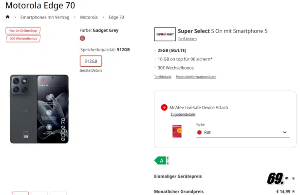 Motorola Edge 70 Handytarif