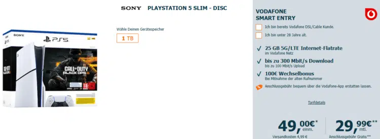 PS5 Slim Disc Call of Duty: Black Ops 6 Handytarif